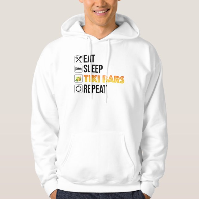Sudadera Comer. Dormir. Bares Tiki. Repetir (Anverso)