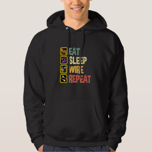 Sudadera Comer Dormir Cable Repetir Electricista Trabajador