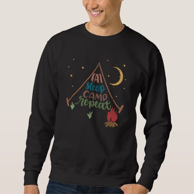 Sudadera comer dormir campamento repetir fogata bushcraft a (Anverso)