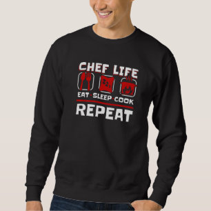 Sudadera Comer Dormir Cocinar Repetir Chef Chef De Cocina  