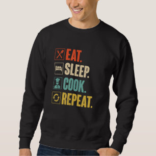 Sudadera Comer Dormir Cocinar Repetir Vintage Cocina Cocin