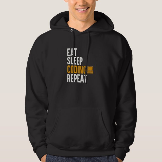Sudadera Comer Dormir Codificación   Programación Computado (Anverso)