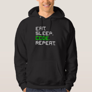 Sudadera Comer Dormir Código Repetir Codificación Programad