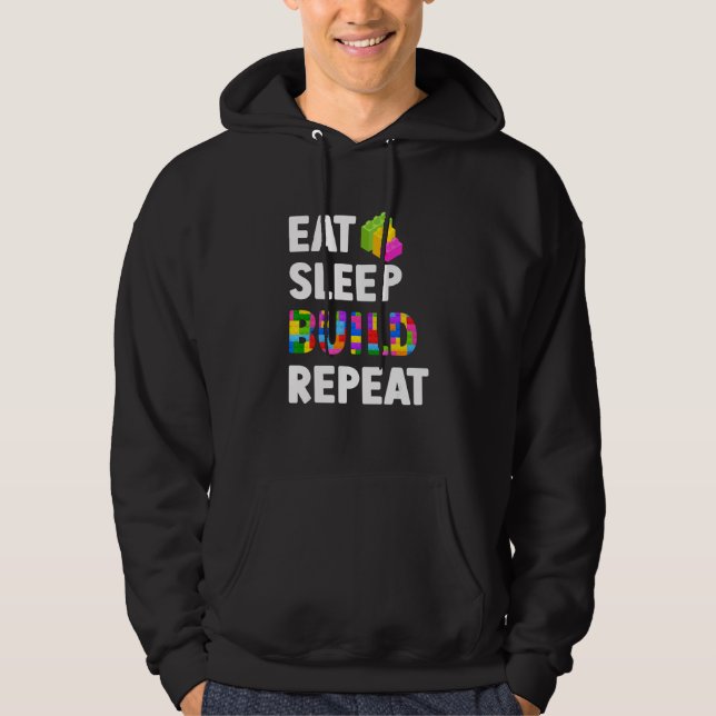 Sudadera Comer Dormir Construir Repetir Maestro Constructor (Anverso)
