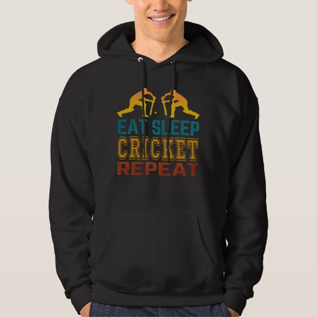 Sudadera Comer Dormir Críquet Repetir (Anverso)