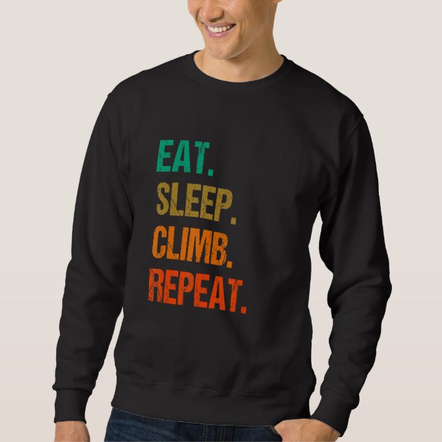 Sudadera Comer Dormir Escalar Repetir Roca Boulder Boulderi (Anverso)