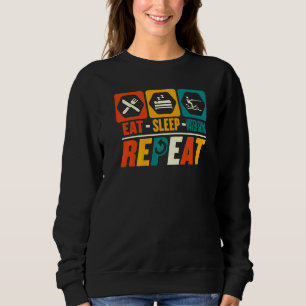 Sudadera Comer Dormir Esquí Acuático Repetir Entrenador d