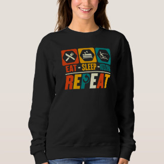 Sudadera Comer Dormir Esquí Acuático Repetir Entrenador d