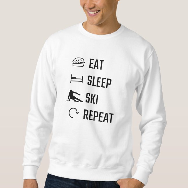 Sudadera Comer Dormir Esquí Repetir (Anverso)