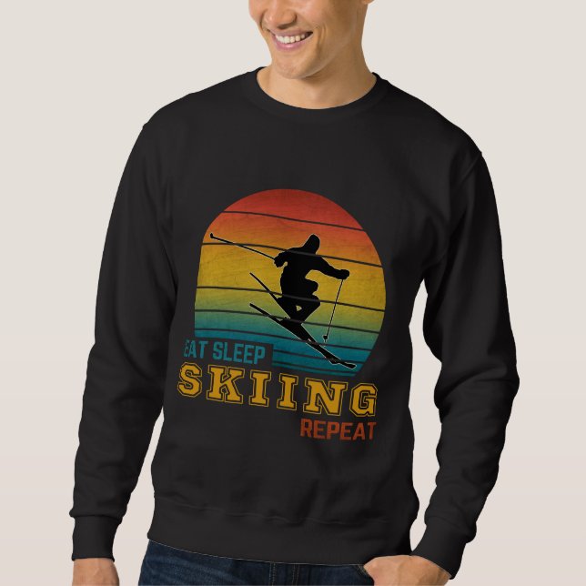 Sudadera Comer Dormir Esquí Repetir  (Anverso)