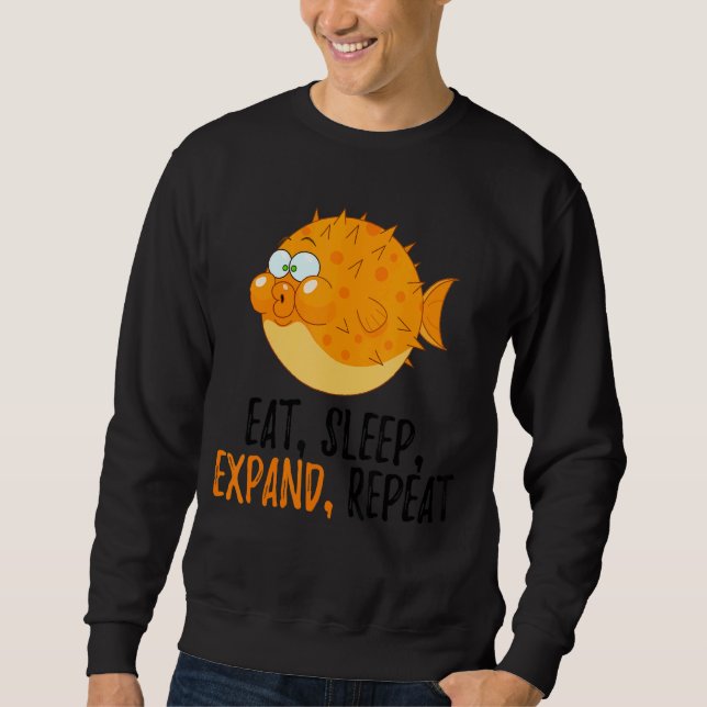Sudadera Comer, dormir, expandirse, repetir peces de lubina (Anverso)