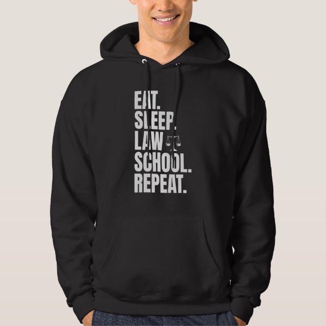 Sudadera Comer Dormir Facultad de Derecho Repetir Diariamen (Anverso)