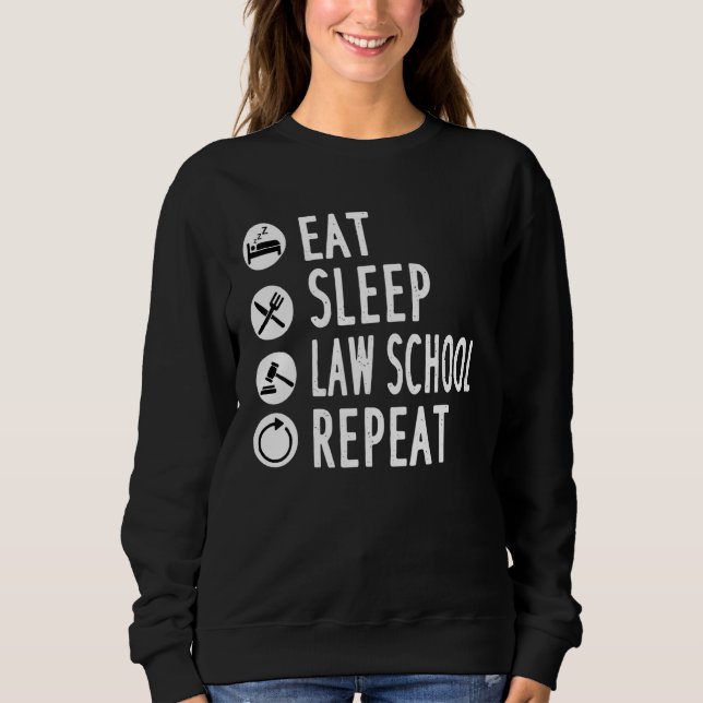 Sudadera Comer Dormir Facultad de Derecho Repetir Estudiant (Anverso)