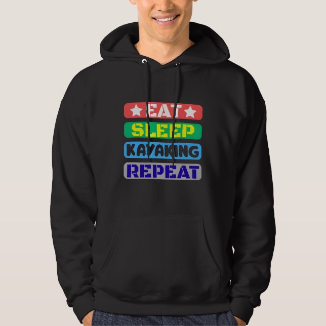 Sudadera comer dormir kayak repetir (Anverso)