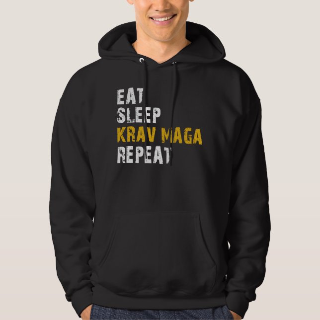 Sudadera comer dormir krav maga repetir (Anverso)