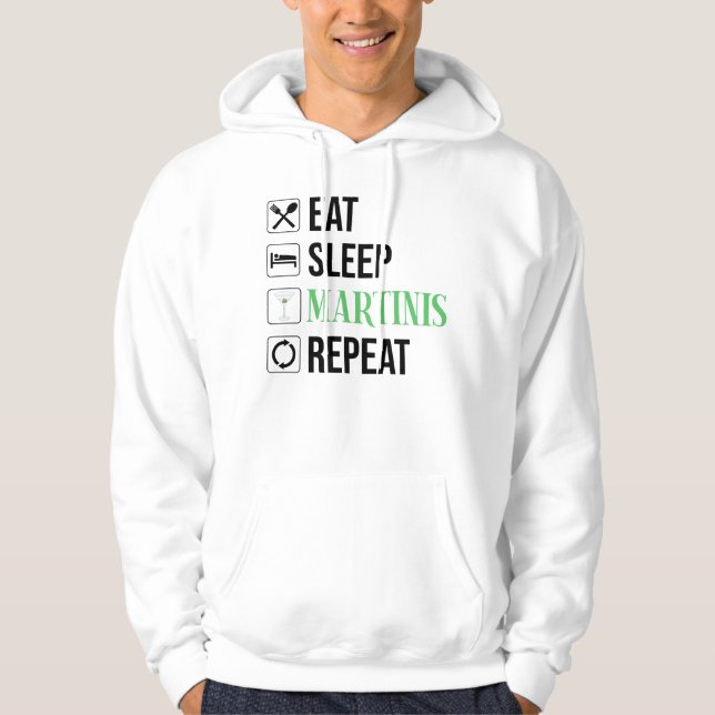 Sudadera Comer. Dormir. Martinis. Repetir. (Anverso)