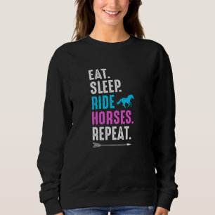 Sudadera Comer Dormir Montar Caballos Repetir Jinete Granje