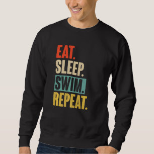 Sudadera Comer Dormir Nadar Repetir Retro Vintage Natació