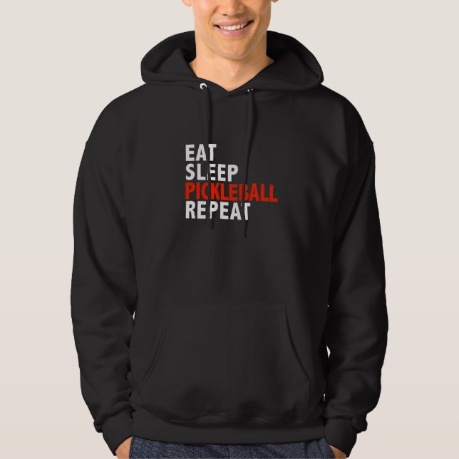 Sudadera Comer Dormir Pickleball Repetir Jugadores de Pickl (Anverso)