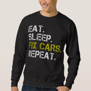 Sudadera Comer Dormir Reparar Autos Repetir Mecánico de Mot