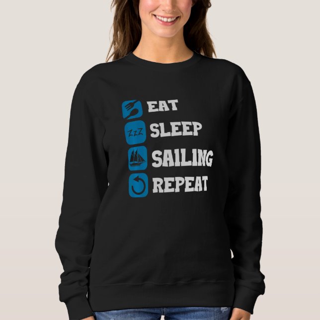 Sudadera Comer Dormir Repetir Capitán de Vela Ancla Sa (Anverso)
