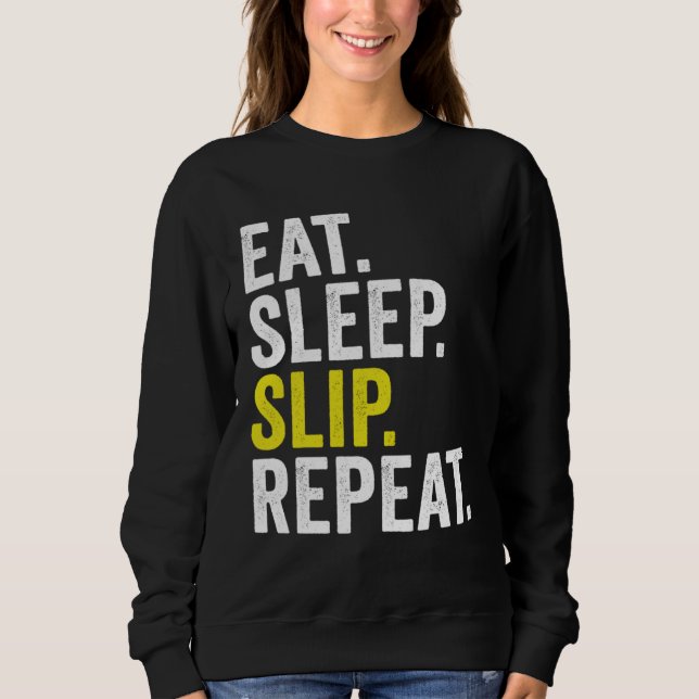 Sudadera Comer Dormir Resbalar Repetir Cricket (Anverso)