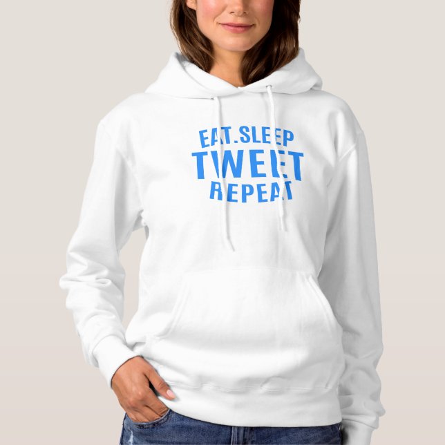 Sudadera Comer Dormir Tuitear Repetir (Anverso)