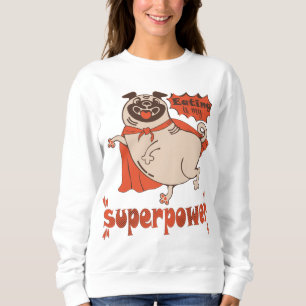 Sudadera Comer es mi sobrenombre rojo cloak pug estilo cómi