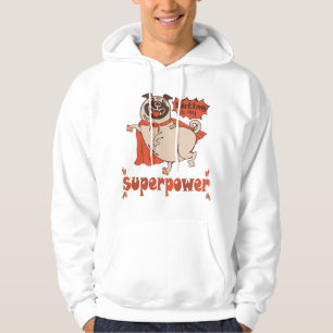 Sudadera Comer es mi sobrenombre rojo cloak pug estilo cómi