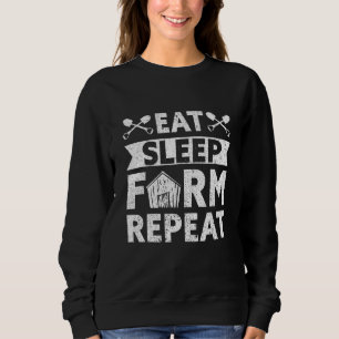 Sudadera Comer granja de duerma Repita granjero de granja l