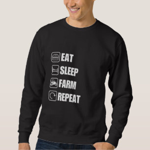 Sudadera Comer granja de duerma Repita granjero gracioso