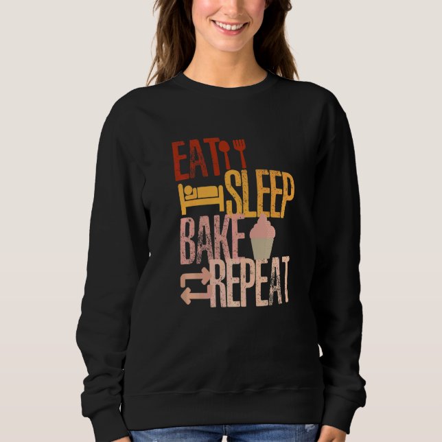 Sudadera Comer los diseños de horquilla de cocción repetida (Anverso)