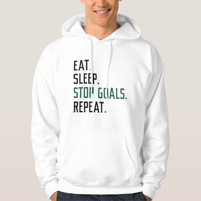 Sudadera Comer los objetivos de parada de sueño repetidos (Anverso)
