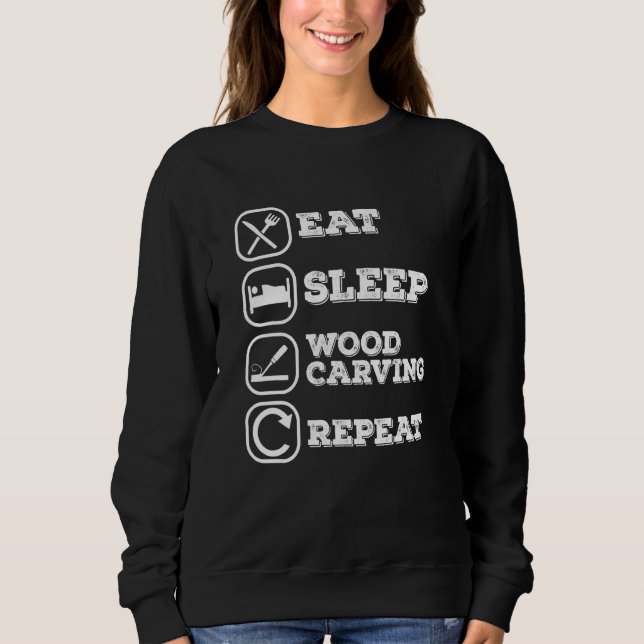 Sudadera Comer madera de sueño tallar repitiendo madera (Anverso)