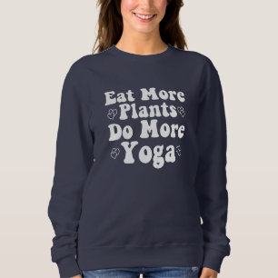 Sudadera Comer más plantas hace más yoga diciendo corazón d