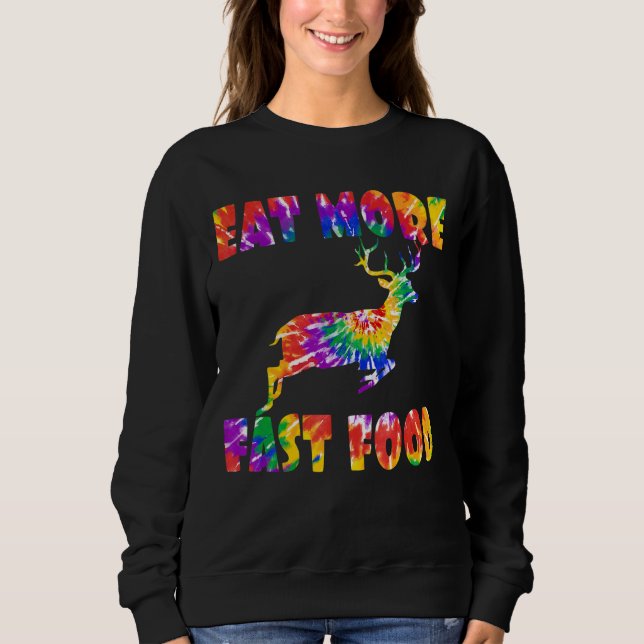 Sudadera Comer más rápido la cacería de comida, tinte de ci (Anverso)