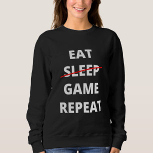 Sudadera Comer No Sleep Game Repetir Nerdy Gamer Gaming Add