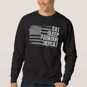 Sudadera Comer Parkour De Sueño Repetir La Bandera Estadoun