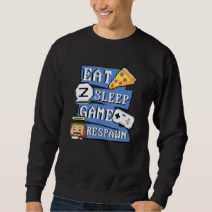 Sudadera Comer Pizza Sleep Game Respetado Para Videojuegos