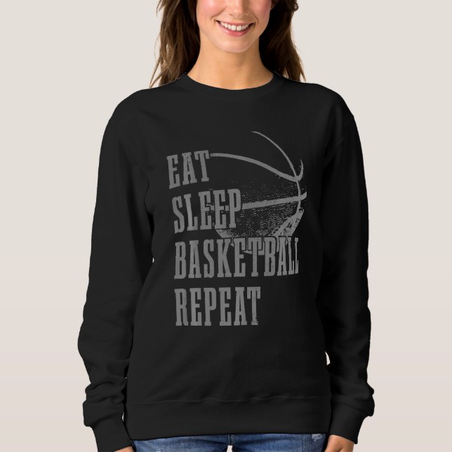 Sudadera Comer Sleep Basketball Repetir jugador de balonces (Anverso)