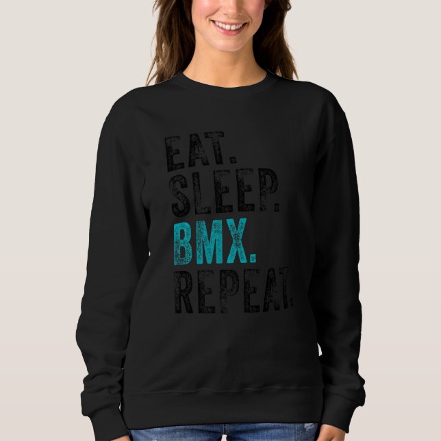 Sudadera Comer Sleep Bmx Repetir Bicicleta Funny Motocross  (Anverso)
