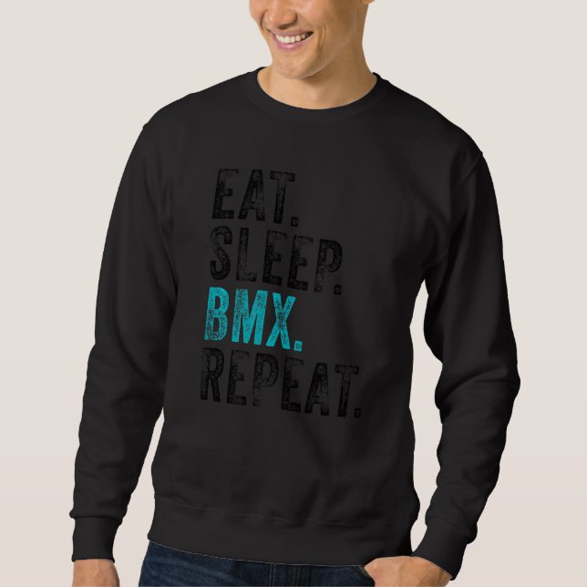 Sudadera Comer Sleep Bmx Repetir Bicicleta Funny Motocross  (Anverso)