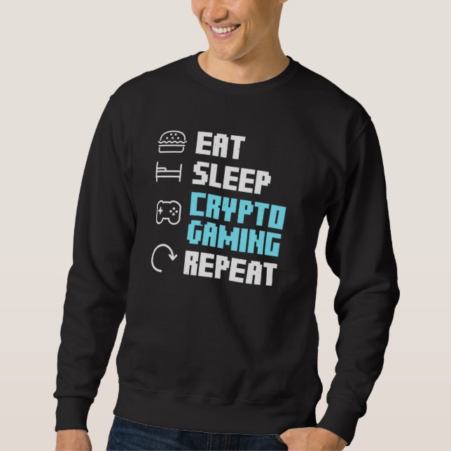 Sudadera Comer Sleep Crypto Gaming Repetir Blockchain Nft C (Anverso)