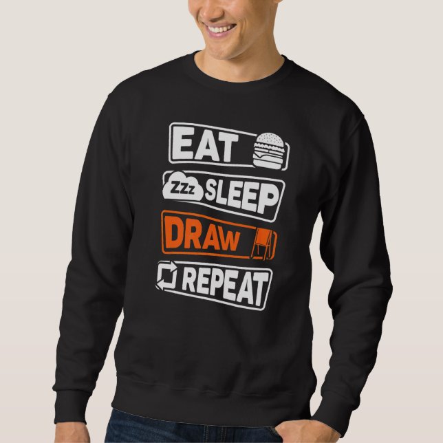 Sudadera Comer Sleep Draw Repetir (Anverso)
