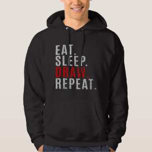 Sudadera Comer Sleep Draw Repetir dibujo Artista con proble