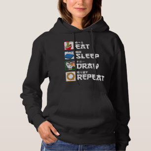 Sudadera Comer Sleep Draw Repetir dibujo japonés