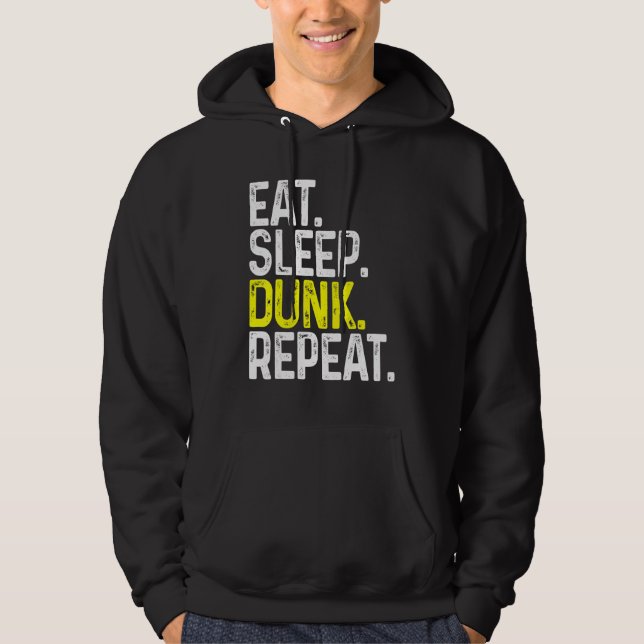 Sudadera Comer Sleep Dunk Repetir Gracioso Baloncesto (Anverso)