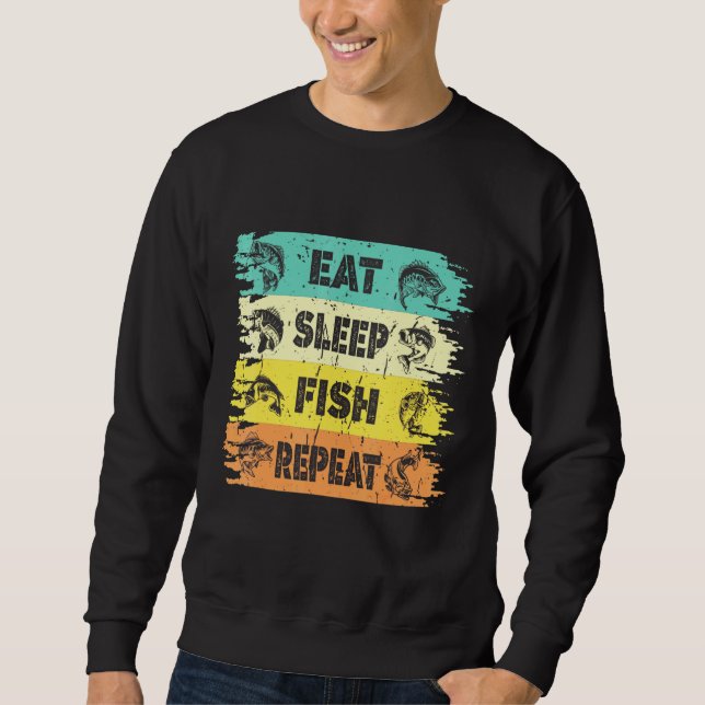 Sudadera Comer Sleep Fish Repetir estilo de vida (Anverso)