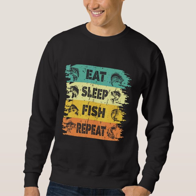 Sudadera Comer Sleep Fish Repetir estilo de vida (Anverso)