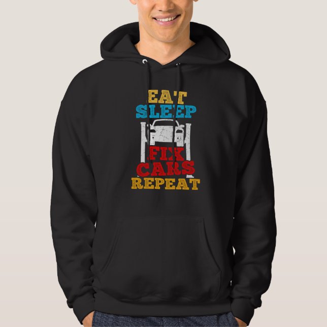 Sudadera Comer Sleep Fix Coches Repetir Coche Guy Tuner Gar (Anverso)